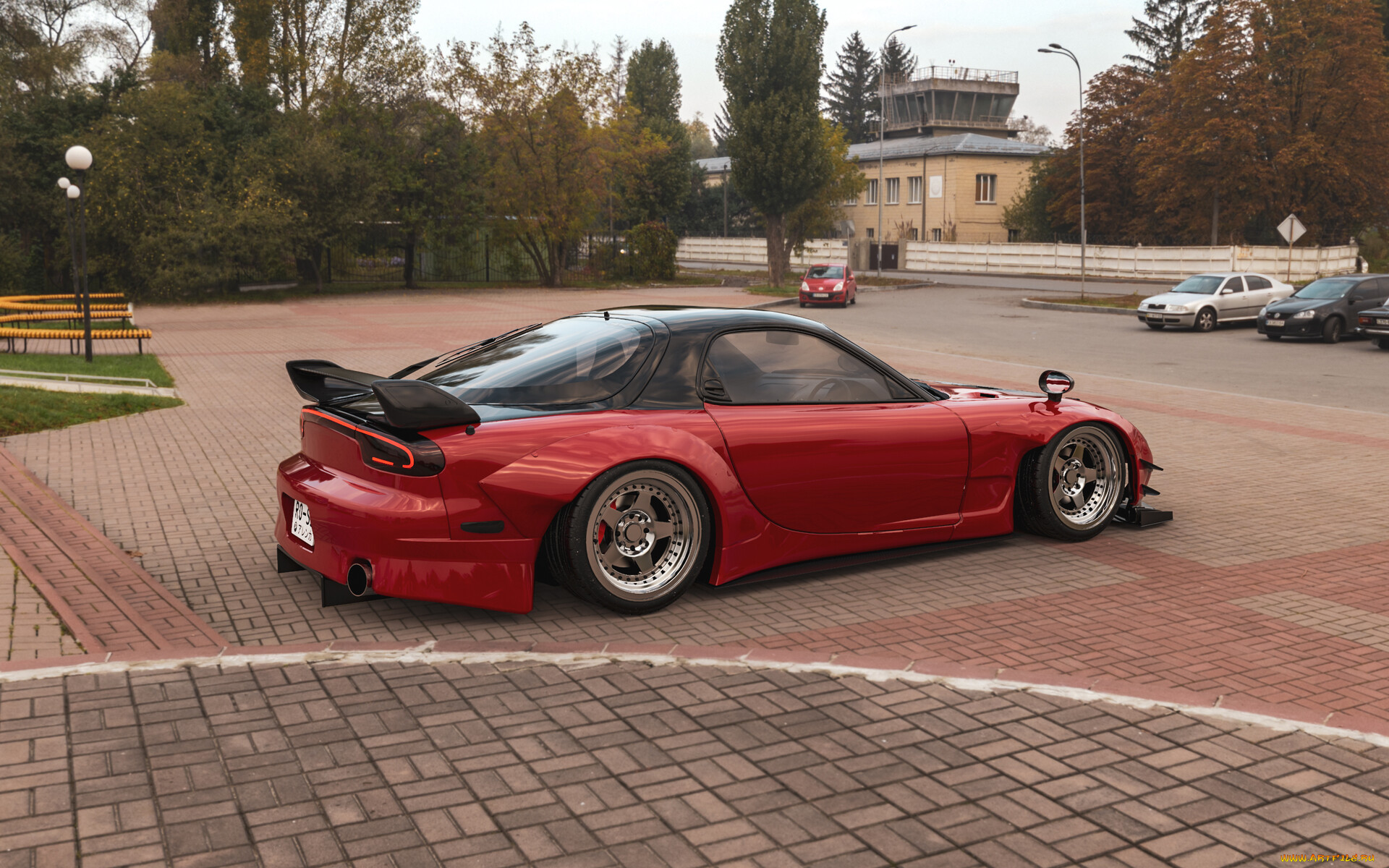 mazda rx7 red lady, ,  , mazda, rx7, red, lady